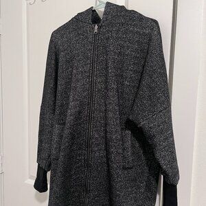 CURATOR Charcoal Longline Zip Hoodie – Size XS
